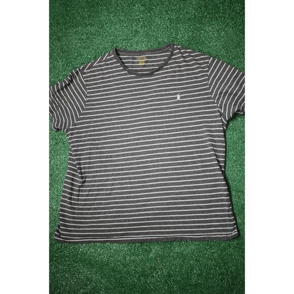 Polo Ralph Lauren Striped Custom Fit T-Shirt | Gray & White | Men’s XL - Picture 1 of 7